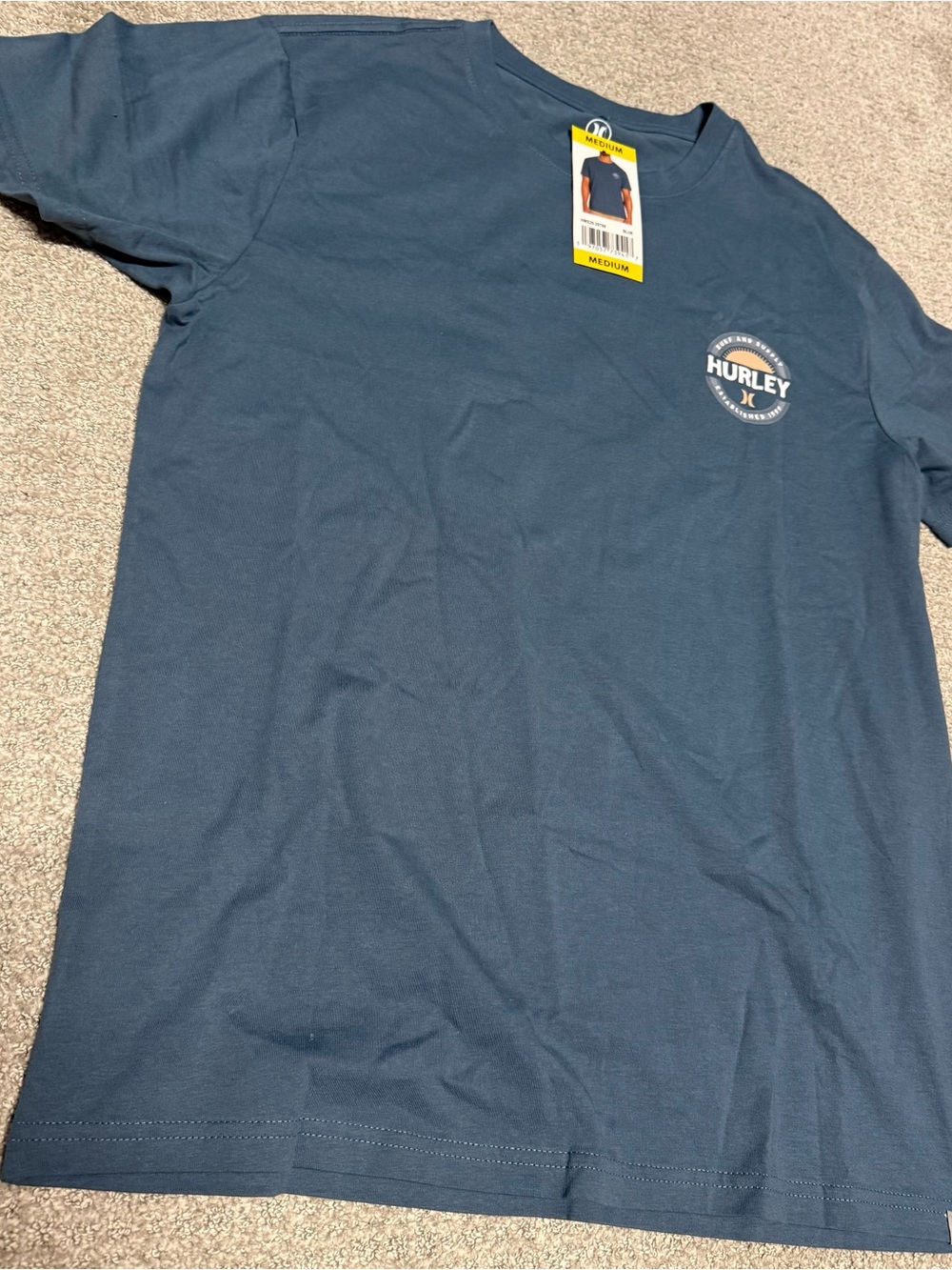 NWT! Men’s Hurley Blue Short-Sleeve Logo T-Shirt-Size Medium